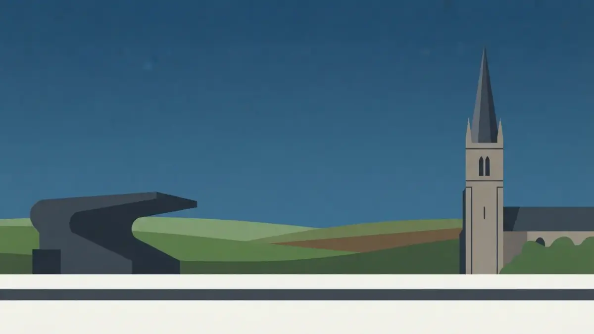 Illustrierte Tribüne vor hügeliger Landschaft, Vereinsseite SC Pfullendorf